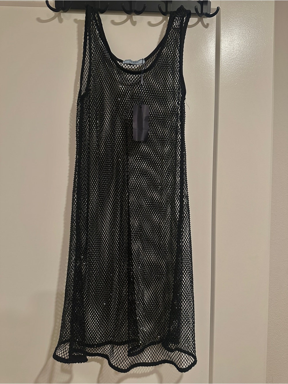 Prada Sequin Mesh Slip on Dress